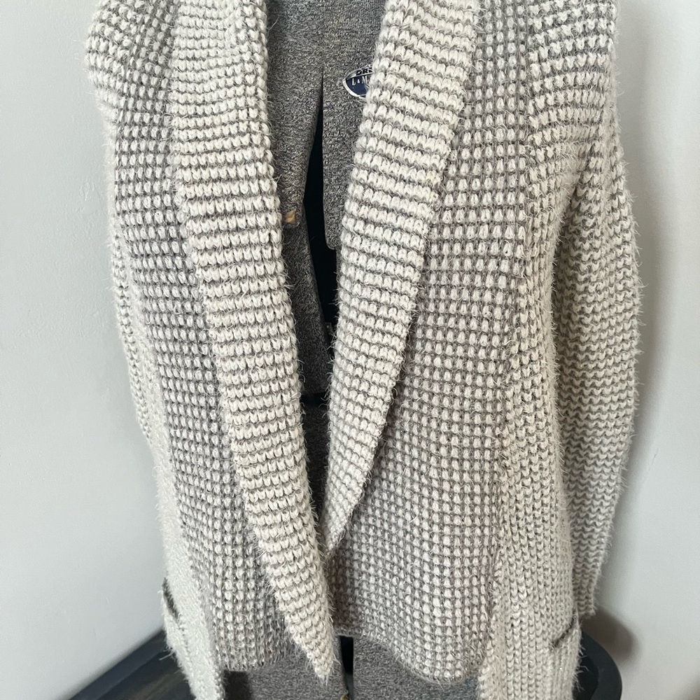 princess vera wang Chunky Knit Open Cardigan in Heather Gray - Picture 7 of 8